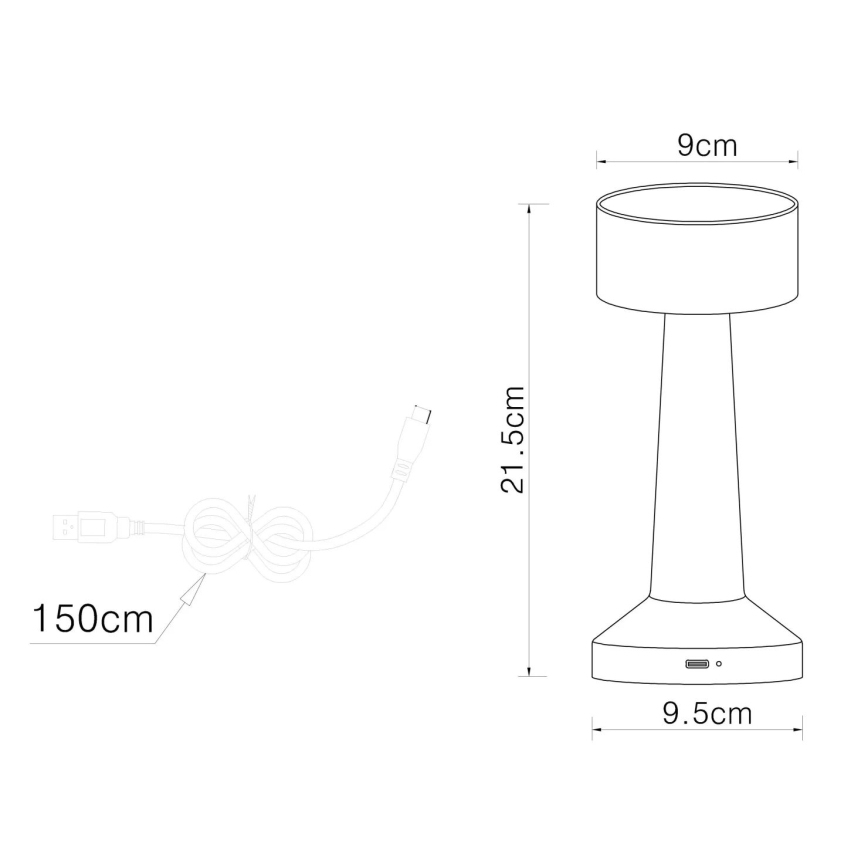 Globo - Lampada da tavolo LED dimmerabile con funzione Touch LED/1W/3,7V 2700K/4000K/6500K 800 mAh USB cromo opaco