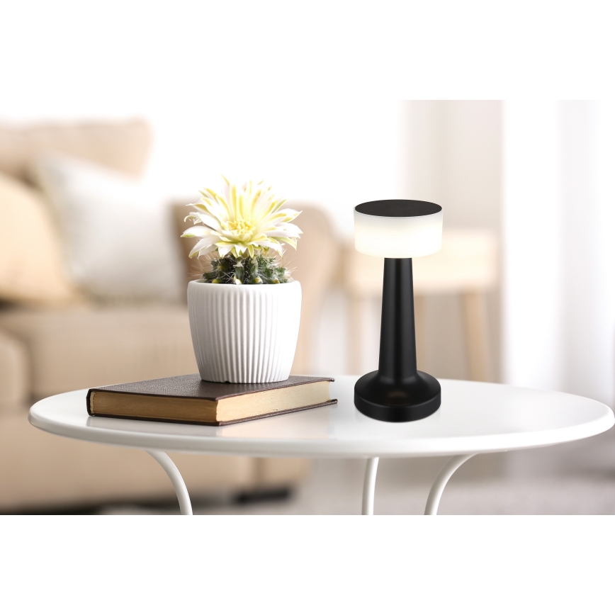 Globo - Lampe de table tactile à intensité variable LED/1W/3,7V 2700K/4000K/6500K 800 mAh USB noir