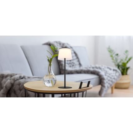 Globo - Lampada da tavolo da esterno dimmerabile a LED con controllo touch LED/1,8W/5V IP44 1800 mAh nero/bianco