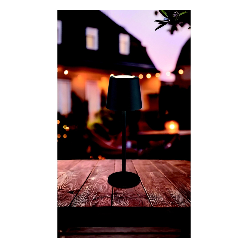 Globo - Lampe de table tactile extérieure à intensité variable LED/2W/5V 3000/4000/6000K 2200 mAh IP44 noir