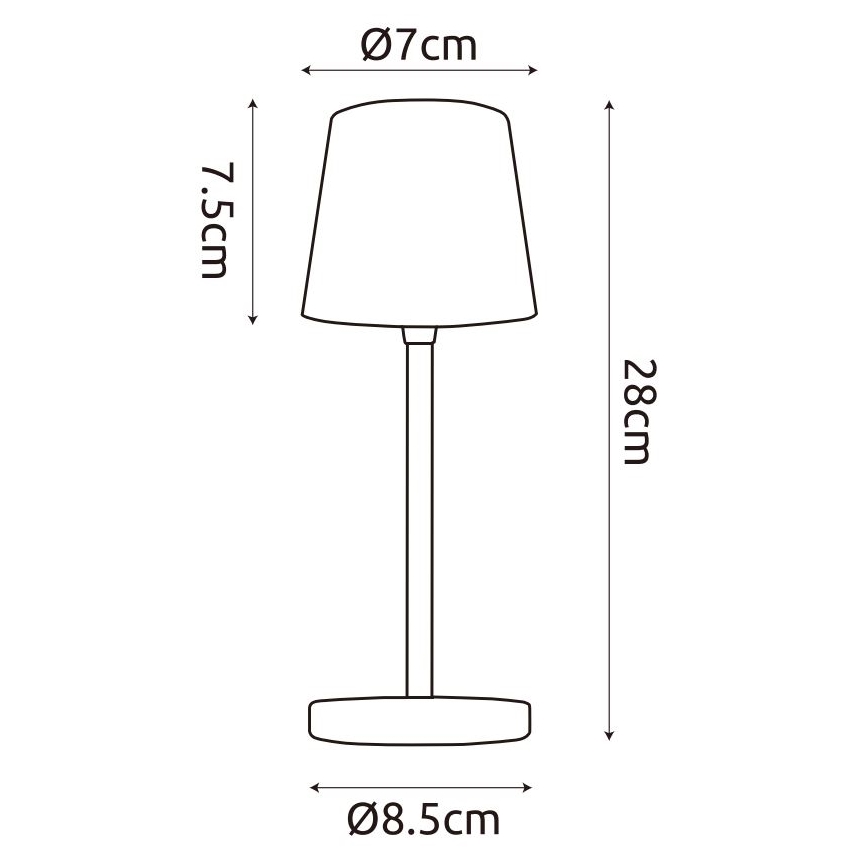 Globo - Lampe de table tactile extérieure à intensité variable LED/2W/5V 3000/4000/6000K 2200 mAh IP44 noir