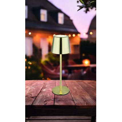 Globo - LED dimmbare Touch-Tischlampe, wiederaufladbar, LED/2W/3,7V 3000/4000/6000K 2200 mAh, goldfarben