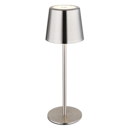 Globo - Lampe de table rechargeable tactile à intensité variable LED/2W/3,7V 3000/4000/6000K 2200 mAh chrome brillant
