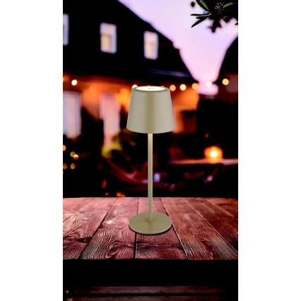 Globo - Lampe de table tactile extérieure à intensité variable LED/2W/5V 3000/4000/6000K 2200 mAh IP44 crème