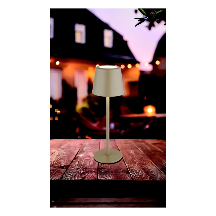 Globo - Lampe de table tactile extérieure à intensité variable LED/2W/5V 3000/4000/6000K 2200 mAh IP44 crème
