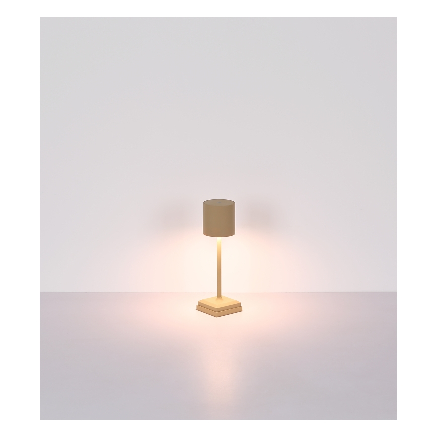 Globo - Lampada da tavolo ricaricabile dimmerabile a sfioramento LED 1,5W/5V, 2200 mAh, beige