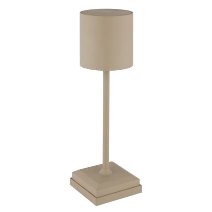 Globo - Lampada da tavolo ricaricabile dimmerabile a sfioramento LED 1,5W/5V, 2200 mAh, beige