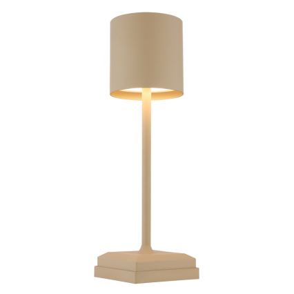 Globo - Lampada da tavolo ricaricabile dimmerabile a sfioramento LED 1,5W/5V, 2200 mAh, beige
