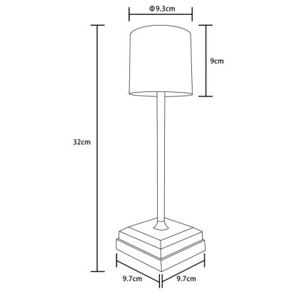 Globo - Lampada da tavolo ricaricabile dimmerabile a sfioramento LED 1,5W/5V, 2200 mAh, beige
