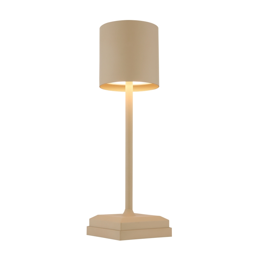 Globo - Lampe de table LED rechargeable à commande tactile et à intensité variable, 1,5 W / 5 V, 2200 mAh, beige
