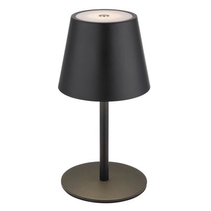 Globo - Lampada da tavolo ricaricabile per esterni 3 in 1 a LED, dimmerabile con controllo touch, 3W/5V, 3000/4000/5000K, IP54, 1800 mAh, nero