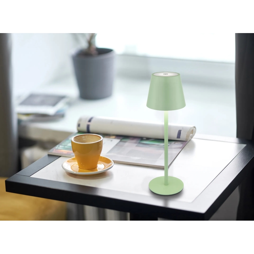 Globo - Lampada da tavolo ricaricabile per esterni dimmerabile a sfioramento 3-in-1 LED/3W/5V 3000/4000/5000K IP54 1800 mAh verde