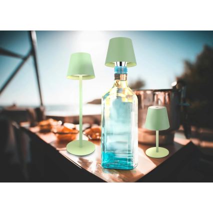 Globo - Lampe de table d'extérieur rechargeable 3 en 1, à intensité réglable et à commande tactile LED/3W/5V 3000/4000/5000K IP54 1800 mAh verte