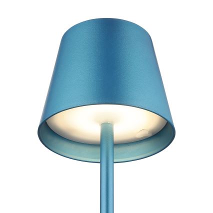 Globo - Lampe de table d'extérieur LED 3 en 1 tactile et dimmable, rechargeable, LED/3W/5V, 3000/4000/5000K, IP54, 1800 mAh, bleue