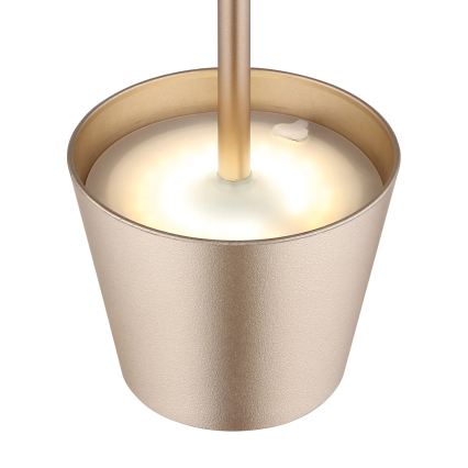 Globo - Lampada da tavolo da esterno ricaricabile dimmerabile con controllo touch 3 in 1 LED/3W/5V 3000/4000/5000K IP54 1800 mAh ottone