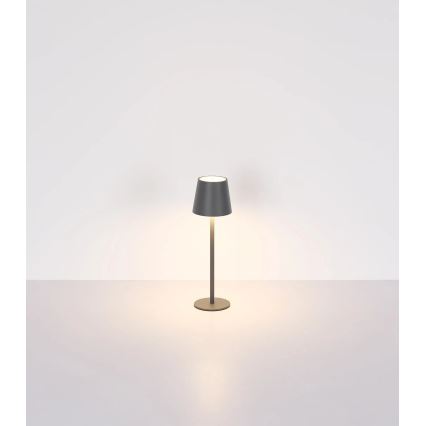 Globo - LED dimmbare, wiederaufladbare Touch-Tischlampe für den Außenbereich 3-in-1 LED/3W/5V 3000/4000/5000K IP54 1800 mAh grau