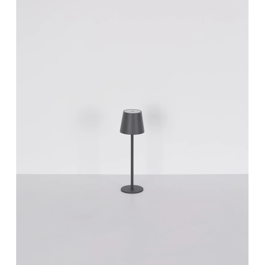 Globo - LED dimmbare, wiederaufladbare Touch-Tischlampe für den Außenbereich 3-in-1 LED/3W/5V 3000/4000/5000K IP54 1800 mAh grau