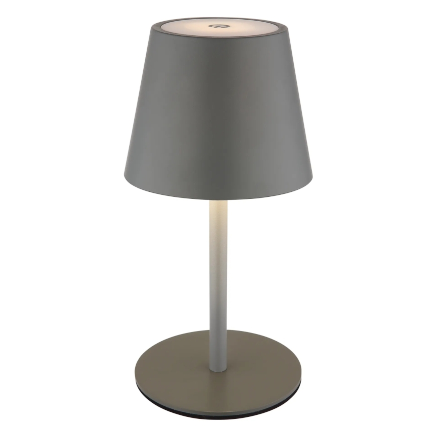 Globo - LED dimmbare, wiederaufladbare Touch-Tischlampe für den Außenbereich 3-in-1 LED/3W/5V 3000/4000/5000K IP54 1800 mAh grau