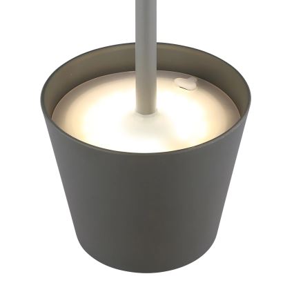Globo - LED dimmbare, wiederaufladbare Touch-Tischlampe für den Außenbereich 3-in-1 LED/3W/5V 3000/4000/5000K IP54 1800 mAh grau