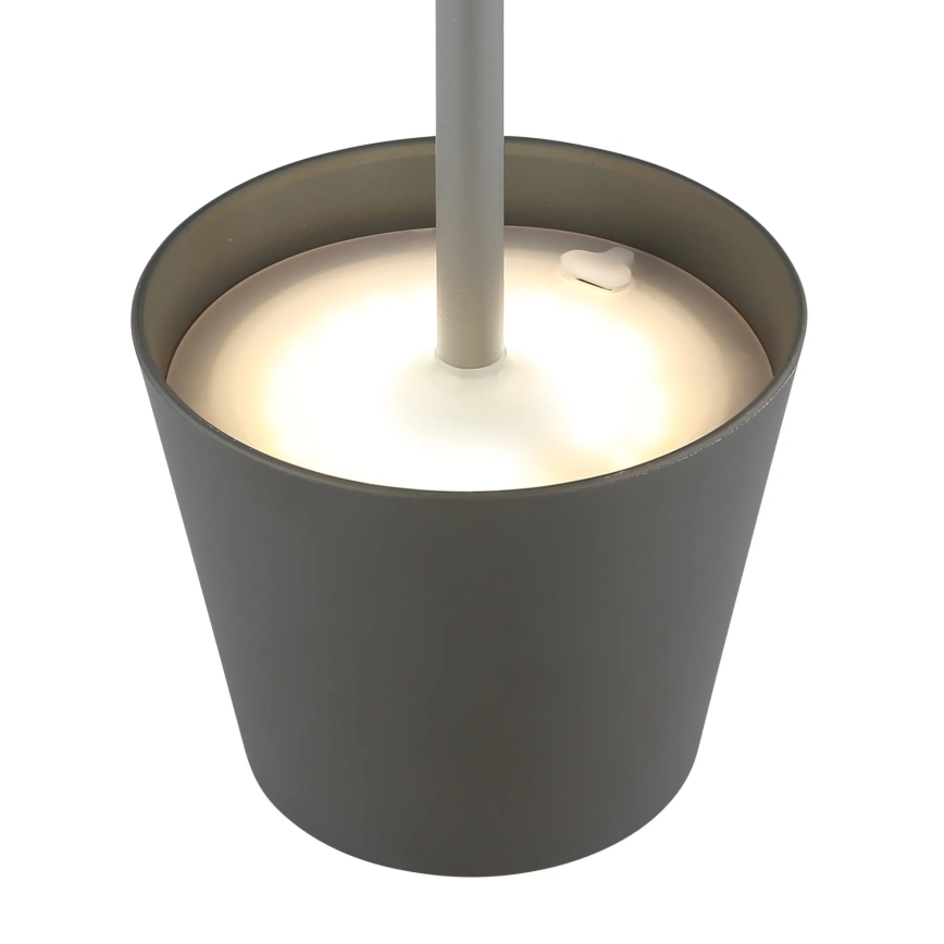Globo - LED dimmbare, wiederaufladbare Touch-Tischlampe für den Außenbereich 3-in-1 LED/3W/5V 3000/4000/5000K IP54 1800 mAh grau