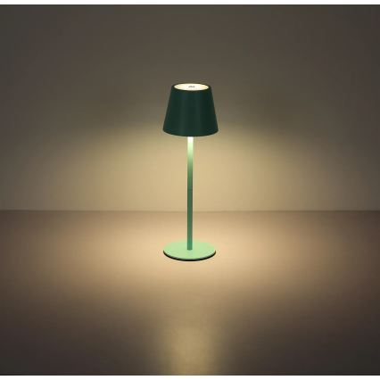 Globo - Lampe de table d'extérieur LED tactile, rechargeable et dimmable 3 en 1, 3W/5V, 3000/4000/5000K, IP54, batterie 1800 mAh, vert menthe