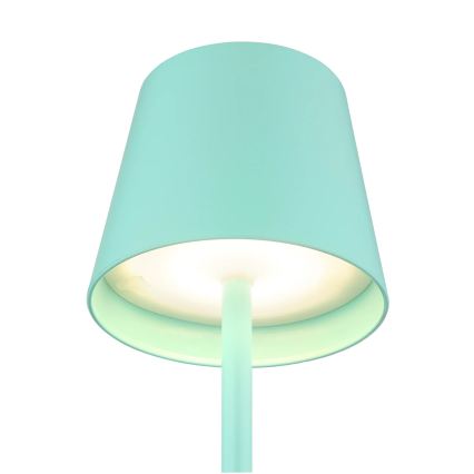 Globo - Lampe de table d'extérieur LED tactile, rechargeable et dimmable 3 en 1, 3W/5V, 3000/4000/5000K, IP54, batterie 1800 mAh, vert menthe