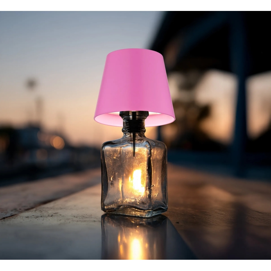 Globo - LED-dimmbar, mit Touch-Steuerung, wiederaufladbare Outdoor-Tischlampe 3in1 LED/3W/5V 3000/4000/5000K IP54 1800 mAh rosa