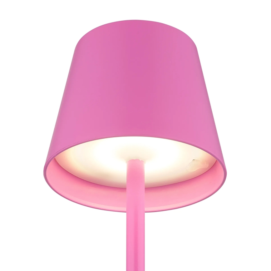 Globo - LED-dimmbar, mit Touch-Steuerung, wiederaufladbare Outdoor-Tischlampe 3in1 LED/3W/5V 3000/4000/5000K IP54 1800 mAh rosa
