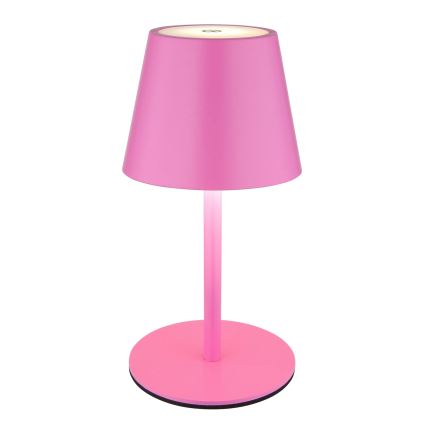 Globo - LED-dimmbar, mit Touch-Steuerung, wiederaufladbare Outdoor-Tischlampe 3in1 LED/3W/5V 3000/4000/5000K IP54 1800 mAh rosa