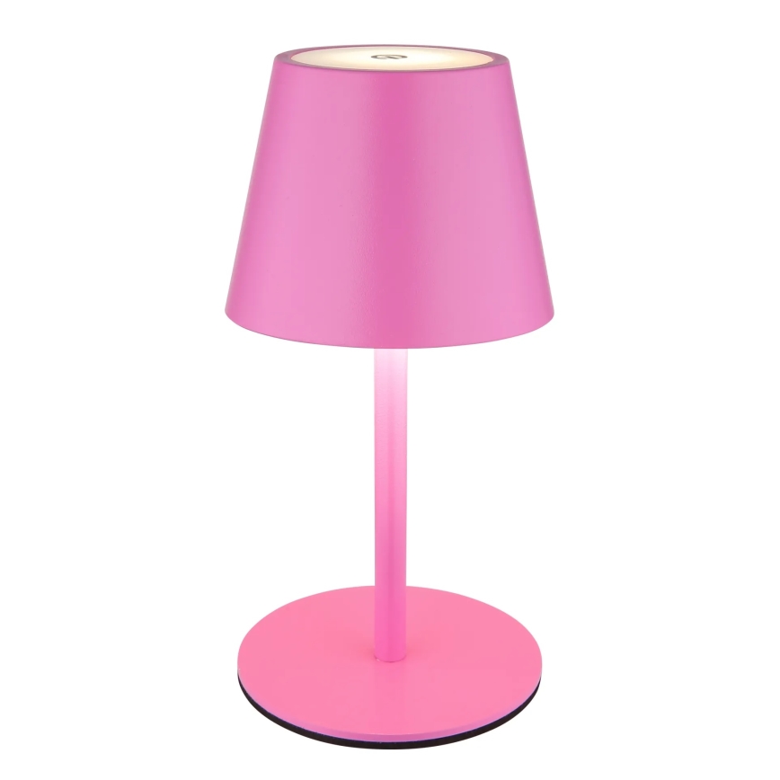 Globo - Lampe de table extérieure rechargeable à LED, dimmable et tactile, 3 en 1 LED/3W/5V 3000/4000/5000K IP54 1800 mAh rose