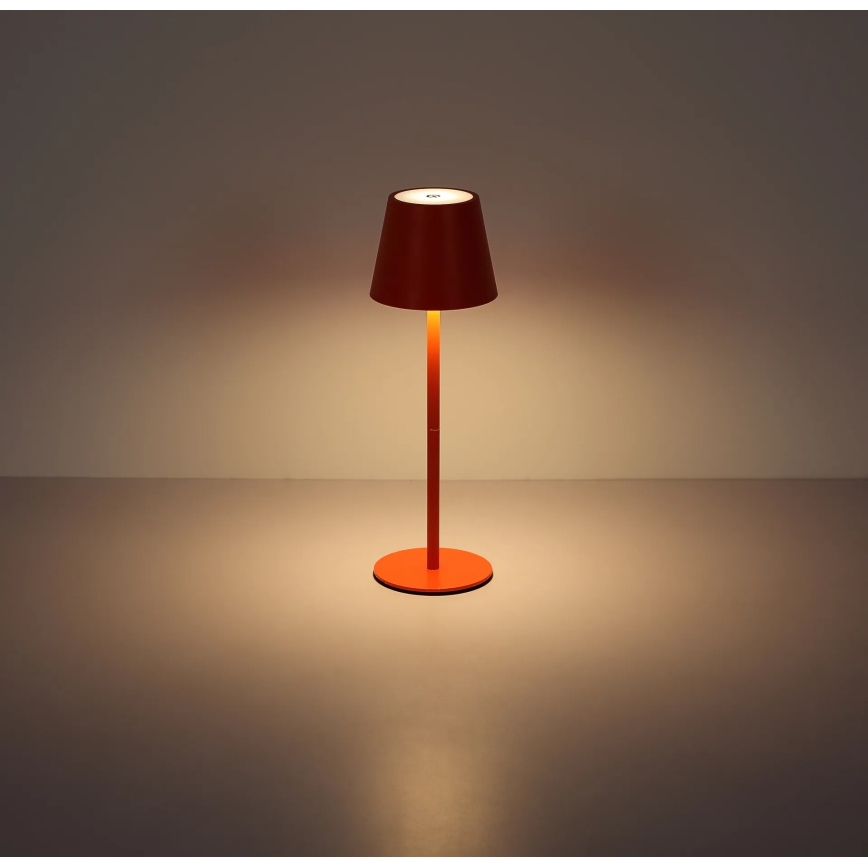 Globo - Lampada da tavolo ricaricabile LED dimmerabile a sfioramento per esterno 3-in-1 LED/3W/5V 3000/4000/5000K IP54 1800 mAh rossa