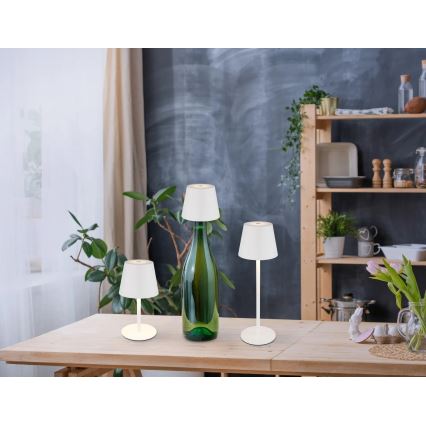 Globo - LED dimmbare, wiederaufladbare Touch-Outdoor-Tischlampe 3-in-1 LED/3W/5V 3000/4000/5000K IP54 1800 mAh Weiß