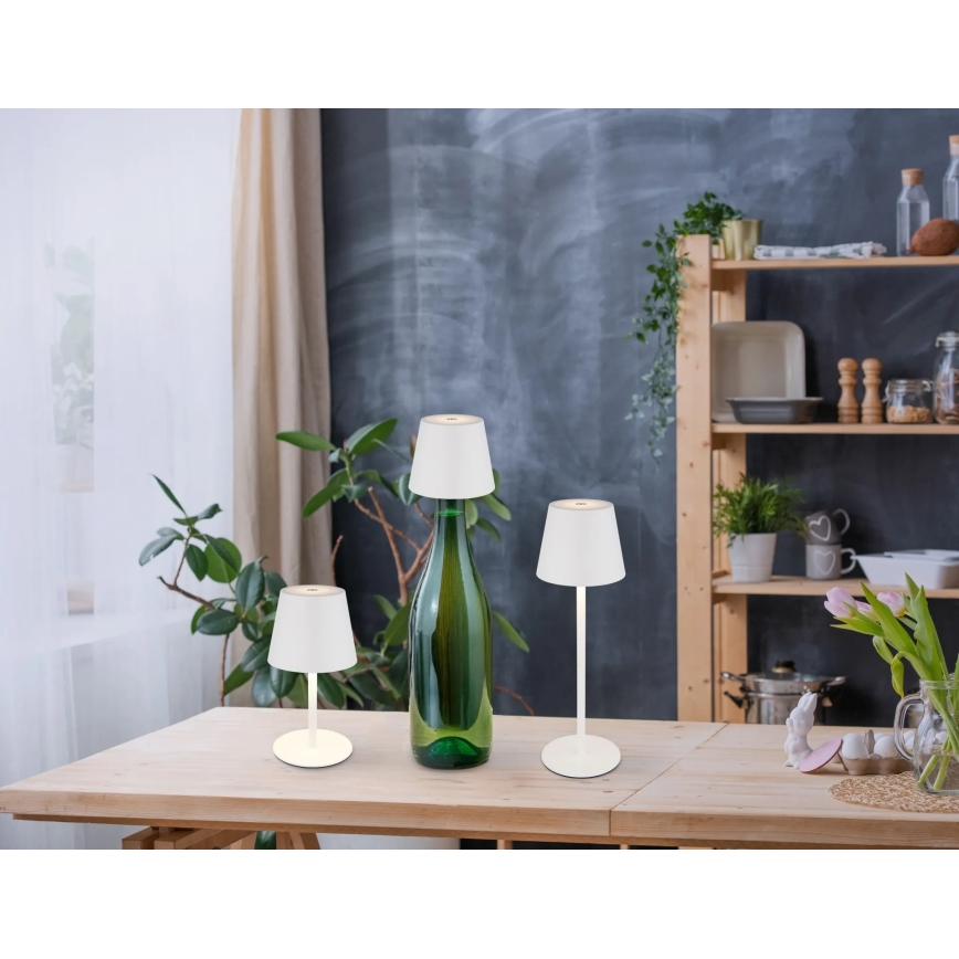 Globo - LED dimmbare, wiederaufladbare Touch-Outdoor-Tischlampe 3-in-1 LED/3W/5V 3000/4000/5000K IP54 1800 mAh Weiß