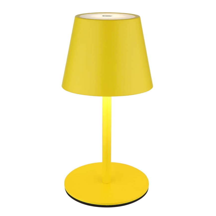 Globo - Lampada da tavolo ricaricabile per esterni dimmerabile a sfioramento 3 in 1 LED/3W/5V 3000/4000/5000K IP54 1800 mAh gialla
