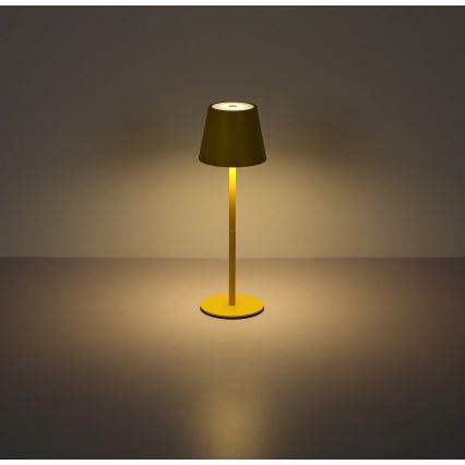 Globo - Lampe de table d'extérieur LED tactile et dimmable, rechargeable 3 en 1 LED/3W/5V 3000/4000/5000K IP54 1800 mAh jaune
