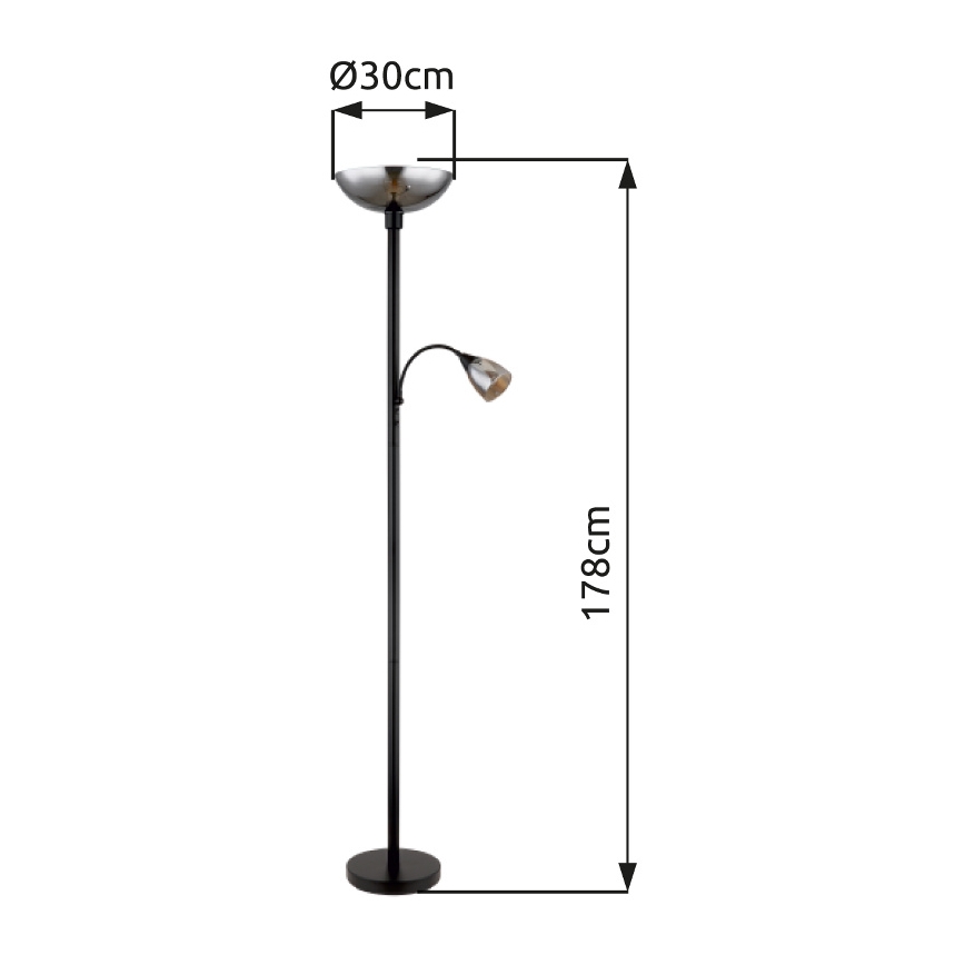 Globo - Lampada con piedistallo 1xE27/60W/230V + 1xE14/40W