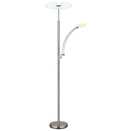Globo - dimmbare LED-Stehleuchte LED/40W/230V + LED/5,5W 2700/4000/6000K mattchrom