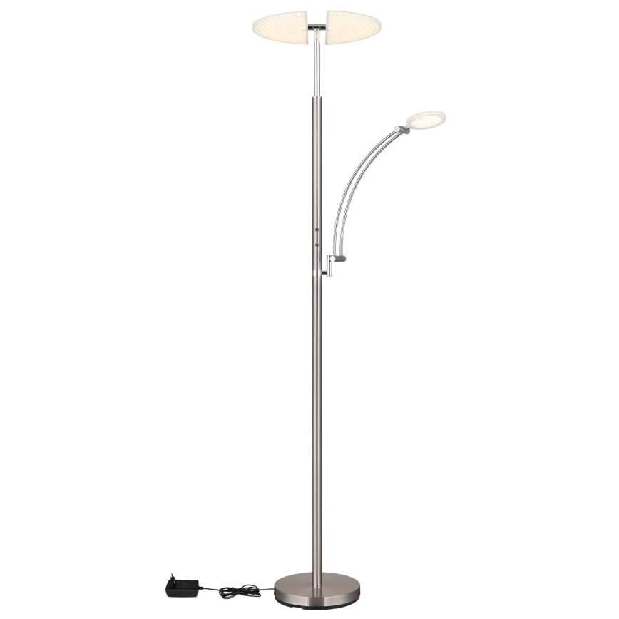 Globo - dimmbare LED-Stehleuchte LED/40W/230V + LED/5,5W 2700/4000/6000K mattchrom