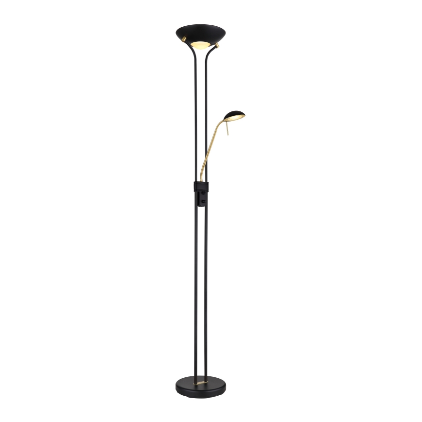 Globo - Lampada da terra dimmerabile a LED LED/20W/230V + LED/5,5W 3000K nero/oro