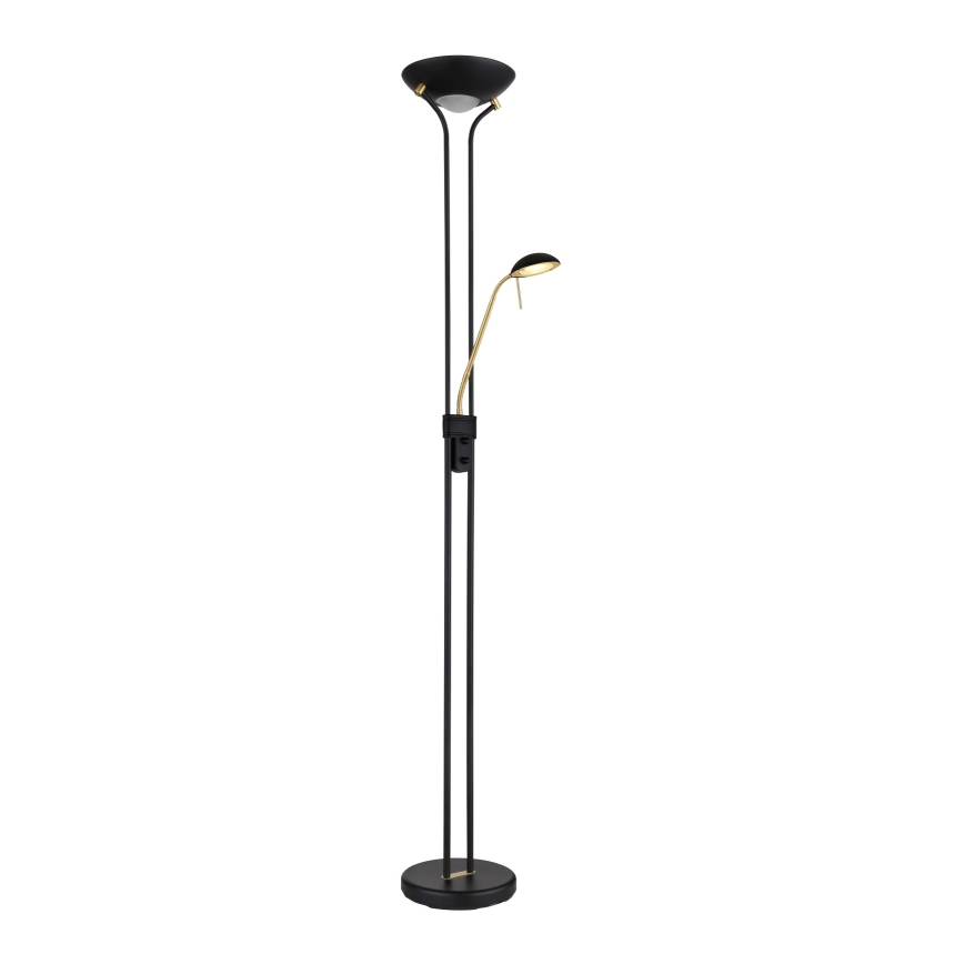 Globo - Lampada da terra dimmerabile a LED LED/20W/230V + LED/5,5W 3000K nero/oro
