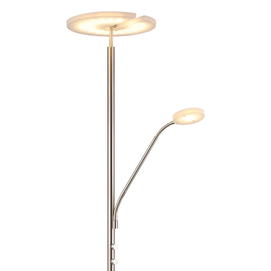 Globo - Lampada da terra dimmerabile a LED LED/28W/230V + LED/5W 3000K cromo opaco