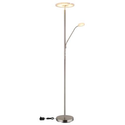 Globo - Lampada da terra dimmerabile a LED LED/28W/230V + LED/5W 3000K cromo opaco