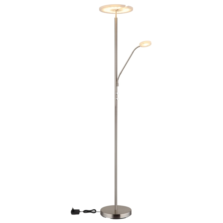 Globo - Lampada da terra dimmerabile a LED LED/28W/230V + LED/5W 3000K cromo opaco