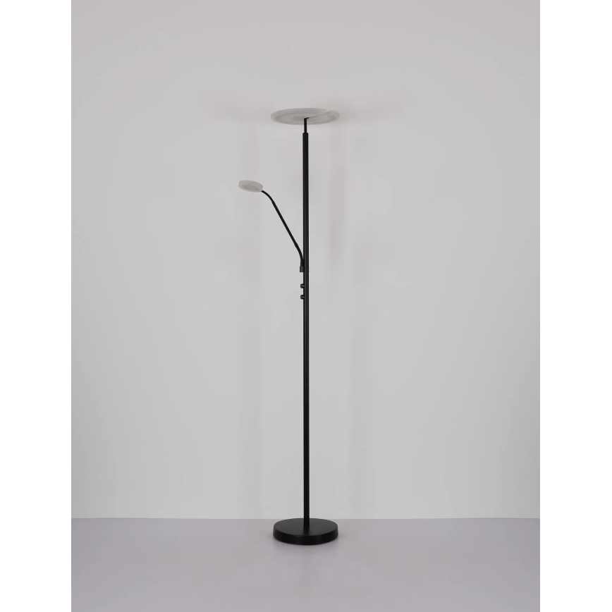 Globo - Lampada da terra dimmerabile LED/28W/230V + LED/5W 3000K nera