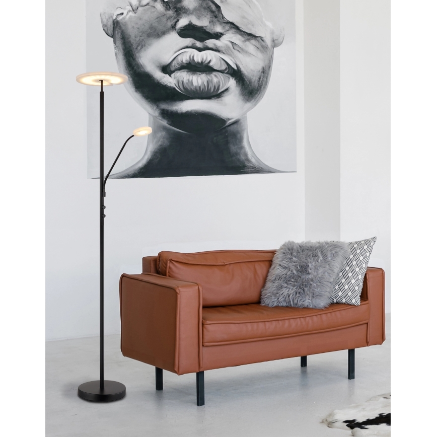 Globo - Lampadaire sur pied LED dimmable LED/28W/230V + LED/5W 3000K noir