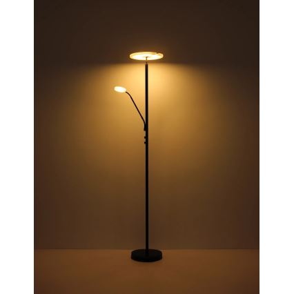 Globo - Lampadaire sur pied LED dimmable LED/28W/230V + LED/5W 3000K noir