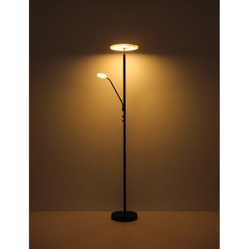 Globo - Lampadaire sur pied LED dimmable LED/28W/230V + LED/5W 3000K noir