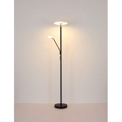 Globo - Lampadaire sur pied LED dimmable LED/28W/230V + LED/5W 3000K noir