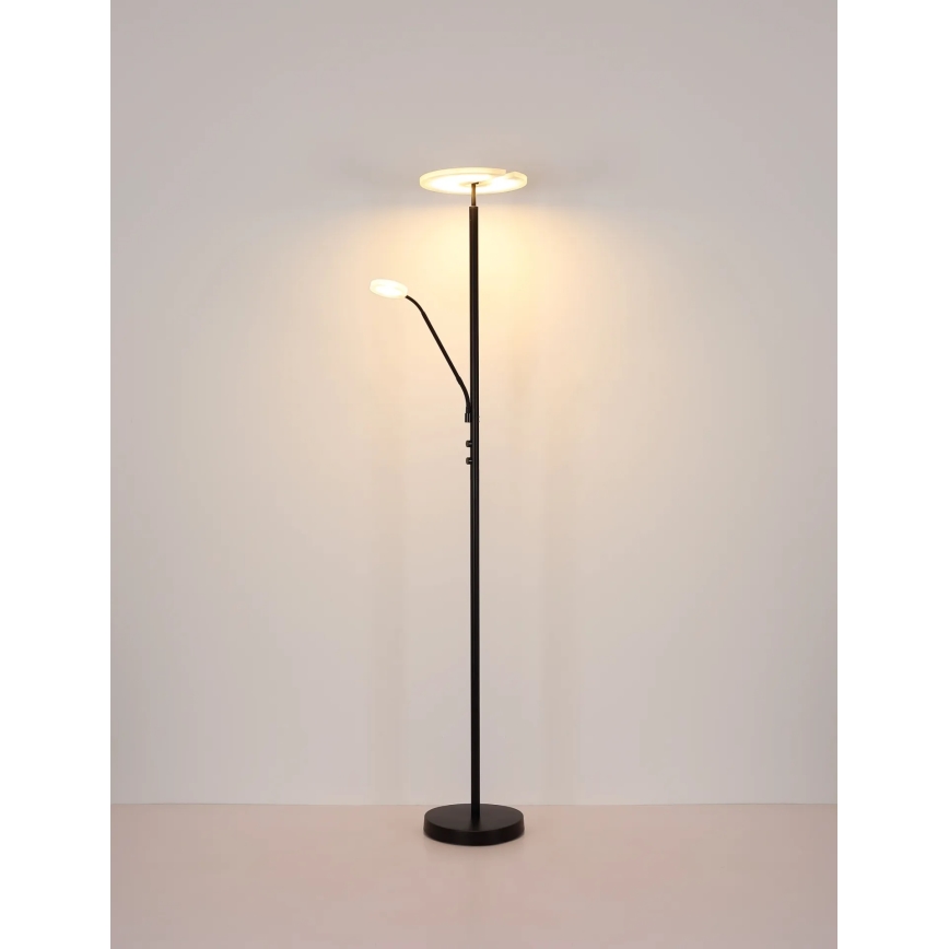 Globo - dimmbare LED-Stehleuchte LED/28W/230V + LED/5W 3000K schwarz