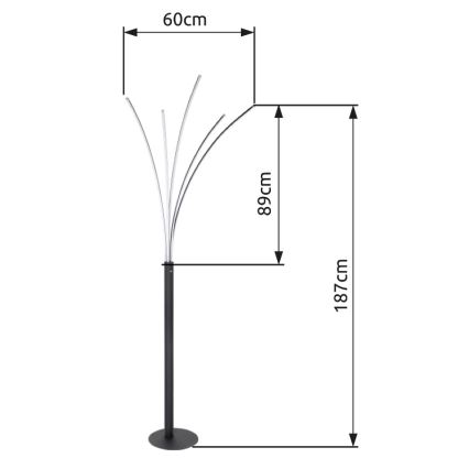 Globo - Lampada da terra touch LED dimmerabile LED/36W/230V cromo lucido